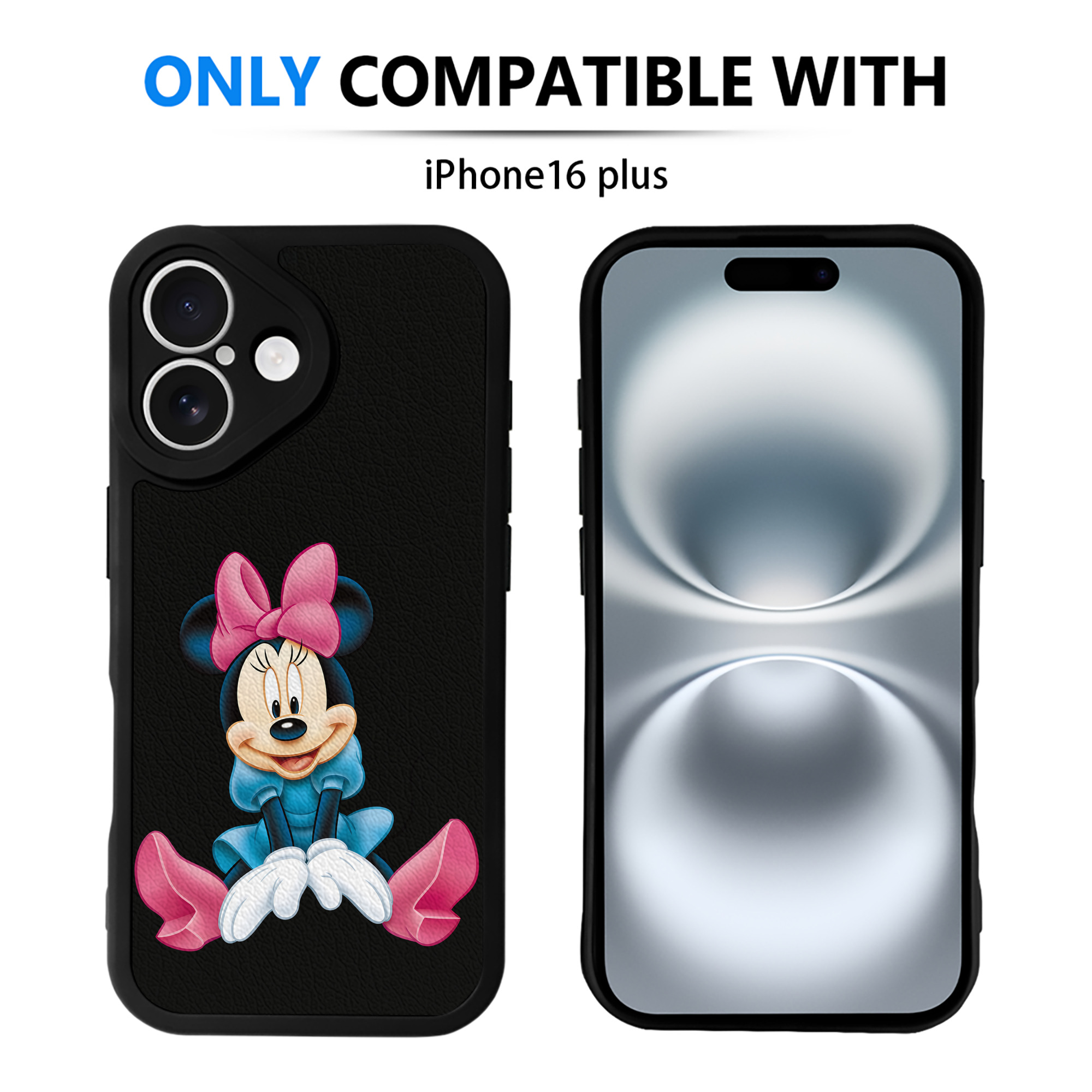 （画像用） ミッキーマウス Mickey Mouse 【iPhone 16シリーズ対応】シリコンスマホケース（レザー調） 材質：シリコン